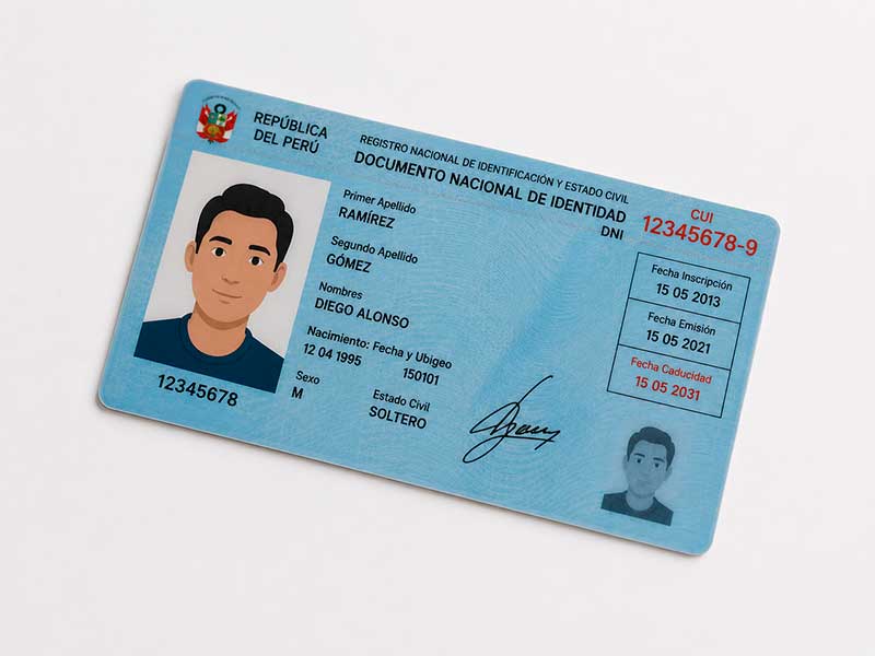 Ejemplo de DNI inclinado