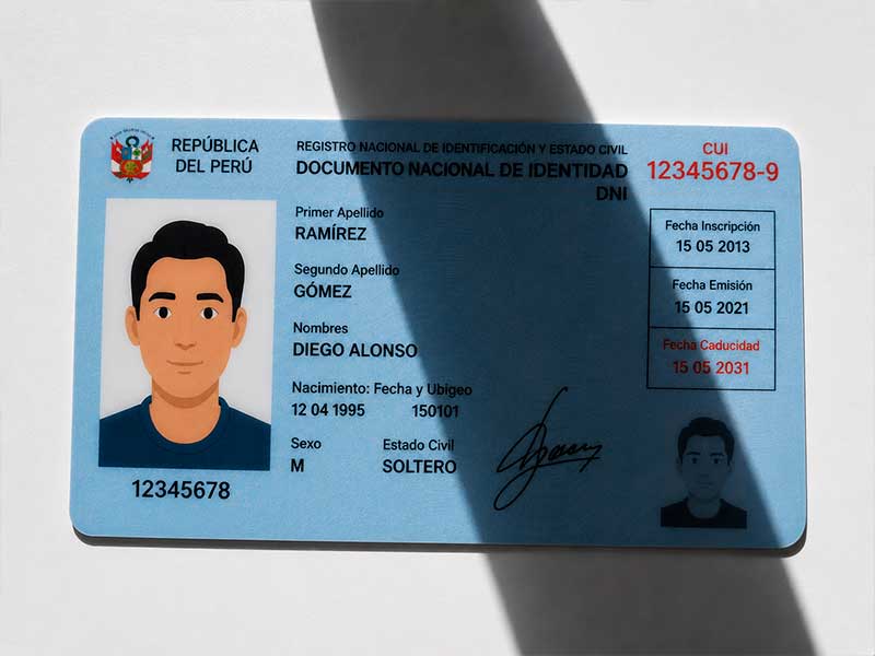 Ejemplo de DNI con sombras